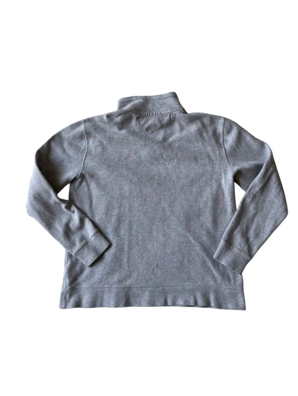 Tommy Hilfiger Men’s M Quarter Zip Pullover Sweater Gray Casual Cotton Blend